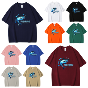 Children's version T027# 240g weight fabric 100% cotton parent-child crew neck T-shirt