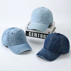 In-stock Couple Denim Baseball Cap, Western Style Spring/Summer Sun Protection Streetwear Versatile Curved Brim Unisex Cap